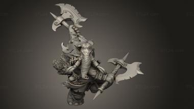 Figurines heroes, monsters and demons (elephant folk loxodon, STKM_13375) 3D models for cnc