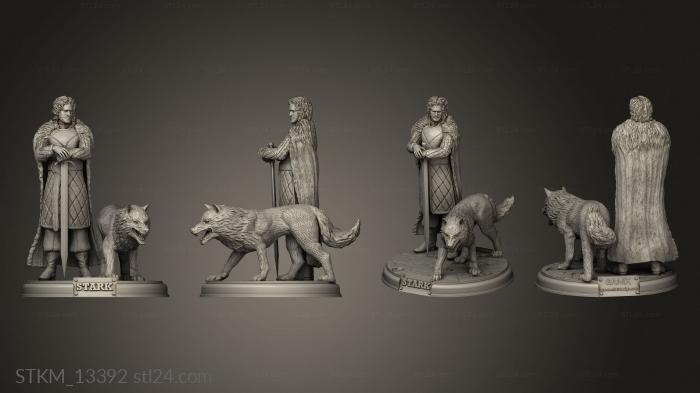 Figurines heroes, monsters and demons (GOT House STARK, STKM_13392) 3D models for cnc
