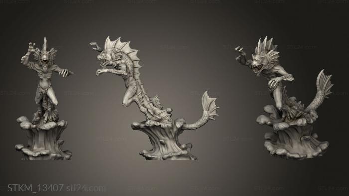 Figurines heroes, monsters and demons (End Depth fishfolk surprise attack, STKM_13407) 3D models for cnc
