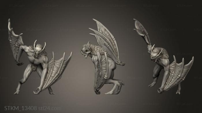 Статуэтки герои, монстры и демоны (Фантастическая Летучая Мышь -вампир, STKM_13408) 3D модель для ЧПУ станка