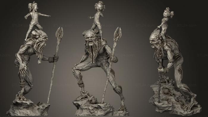 Статуэтки герои, монстры и демоны (Охотники За Сокровищами Одиночная Часть, STKM_1341) 3D модель для ЧПУ станка