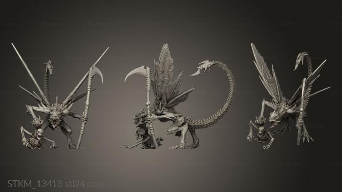 Статуэтки герои, монстры и демоны (Углубление В Кости,Магия Костяного Дьявола, STKM_13413) 3D модель для ЧПУ станка