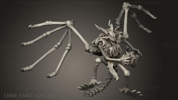 Figurines heroes, monsters and demons (Reese Bones Dragonborn Skeleton Attacking, STKM_13442) 3D models for cnc