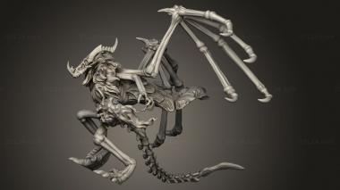 Figurines heroes, monsters and demons (Reese Bones Dragonborn Skeleton Attacking, STKM_13442) 3D models for cnc