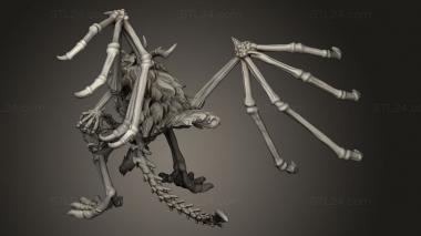 Figurines heroes, monsters and demons (Reese Bones Dragonborn Skeleton Attacking, STKM_13442) 3D models for cnc