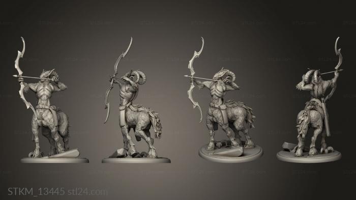 Figurines heroes, monsters and demons (Fey Woods Centauroid Satyr Archer, STKM_13445) 3D models for cnc