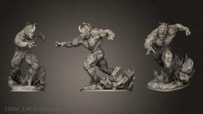 Статуэтки герои, монстры и демоны (Чудо-носорог, STKM_13458) 3D модель для ЧПУ станка