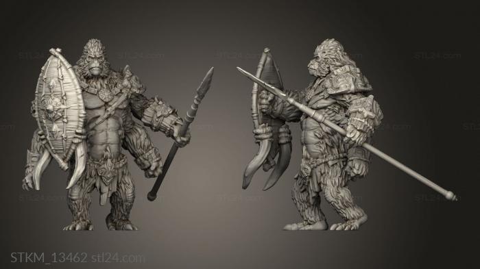 Статуэтки герои, монстры и демоны (Воин Племени Фей Вудс Джираллон, STKM_13462) 3D модель для ЧПУ станка