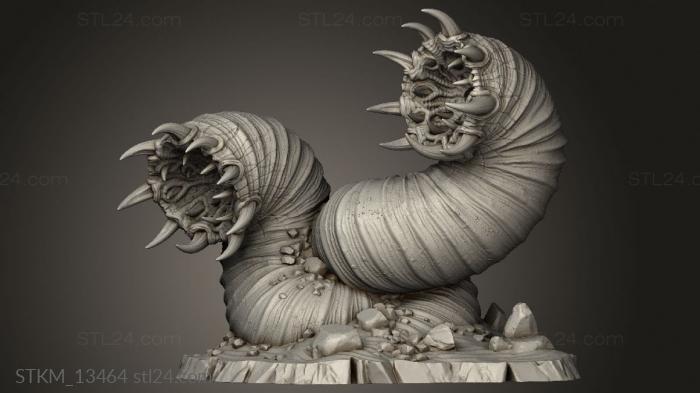 Figurines heroes, monsters and demons (Giant Worms, STKM_13464) 3D models for cnc