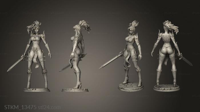 Figurines heroes, monsters and demons (Fantasy Warrior, STKM_13475) 3D models for cnc