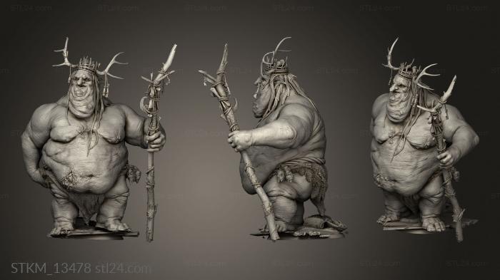 Статуэтки герои, монстры и демоны (Великий Король гоблинов в паланкине, STKM_13478) 3D модель для ЧПУ станка