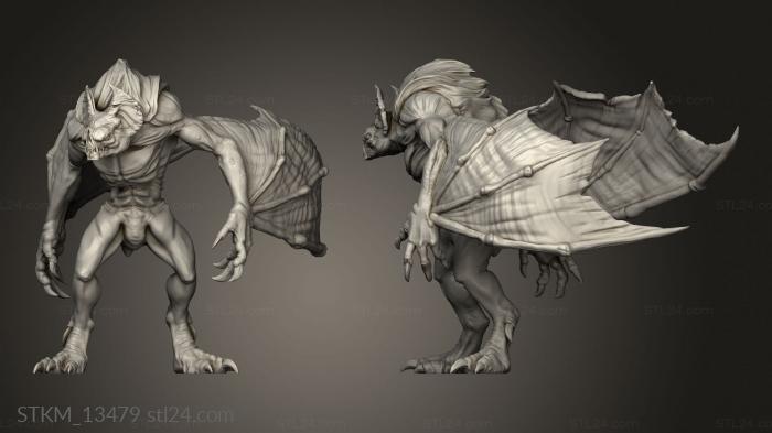 Статуэтки герои, монстры и демоны (Отряд мерзких летающих гробниц, STKM_13479) 3D модель для ЧПУ станка