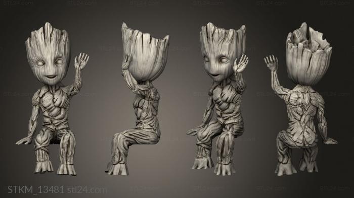 Figurines heroes, monsters and demons (Hello Groot Figurine, STKM_13481) 3D models for cnc