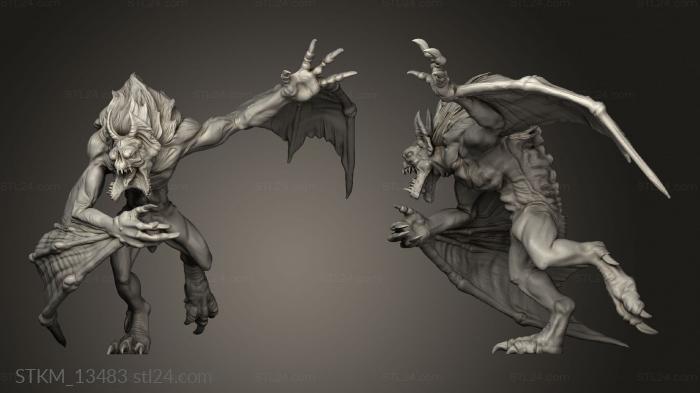 Статуэтки герои, монстры и демоны (Отряд мерзких летающих гробниц, STKM_13483) 3D модель для ЧПУ станка