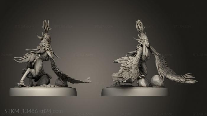 Figurines heroes, monsters and demons (Monster Rampage Harpy Lady Praying, STKM_13486) 3D models for cnc