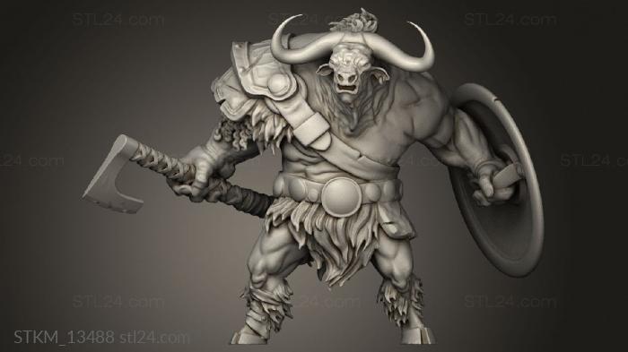 Figurines heroes, monsters and demons (Monster Rampage Longhorn Minotaur, STKM_13488) 3D models for cnc