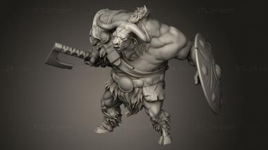 Figurines heroes, monsters and demons (Monster Rampage Longhorn Minotaur, STKM_13488) 3D models for cnc