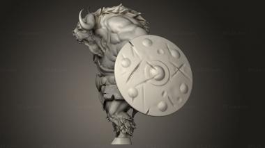 Figurines heroes, monsters and demons (Monster Rampage Longhorn Minotaur, STKM_13488) 3D models for cnc