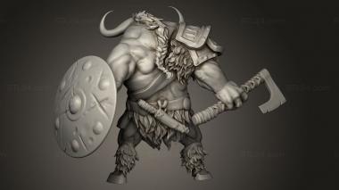 Figurines heroes, monsters and demons (Monster Rampage Longhorn Minotaur, STKM_13488) 3D models for cnc