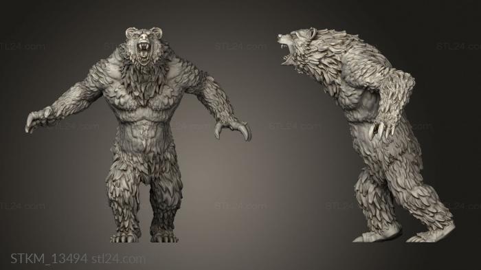 Figurines heroes, monsters and demons (Monster Rampage Werebear Roaring, STKM_13494) 3D models for cnc