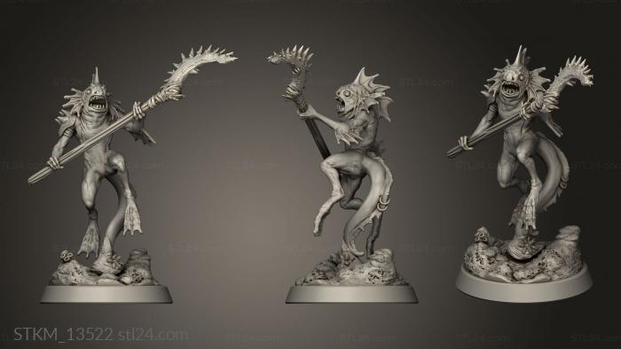 Figurines heroes, monsters and demons (Going Down The Drain Fishman, STKM_13522) 3D models for cnc