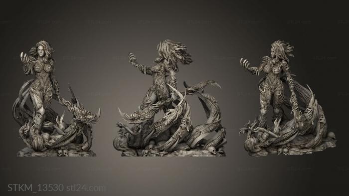 Статуэтки герои, монстры и демоны (Прирожденный Воин Одной Ветви Местности, STKM_13530) 3D модель для ЧПУ станка