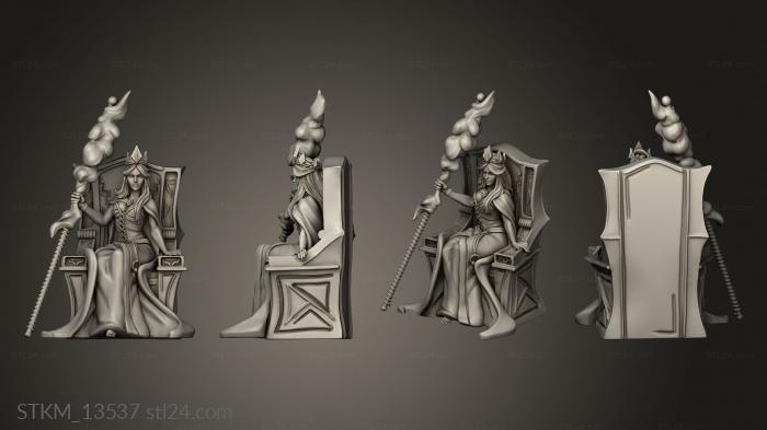 Figurines heroes, monsters and demons (Frigg Throne, STKM_13537) 3D models for cnc