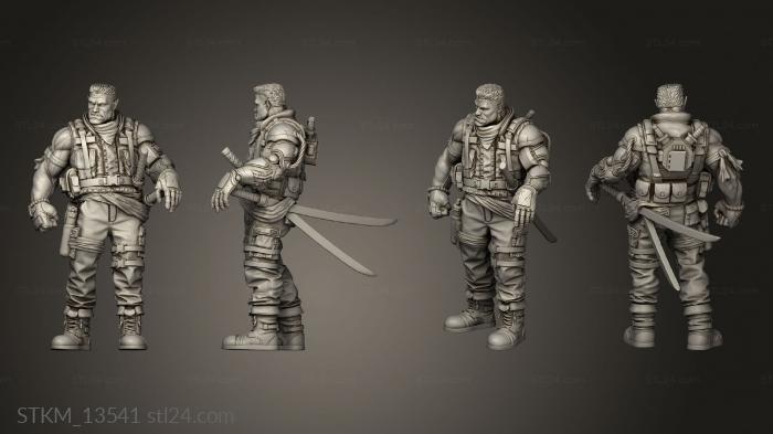 Figurines heroes, monsters and demons (Bakunawas Cyberpunk K EX MILITARY URBAN SAMURAI ALPHONSE SHIBUYA ROCK MEG, STKM_13541) 3D models for cnc