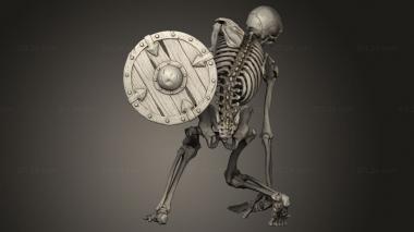 Figurines heroes, monsters and demons (Evil Skeleton Warrior, STKM_13563) 3D models for cnc