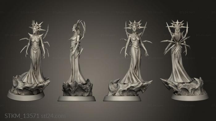 Статуэтки герои, монстры и демоны (Найха Ивра Королева Дроу, STKM_13571) 3D модель для ЧПУ станка