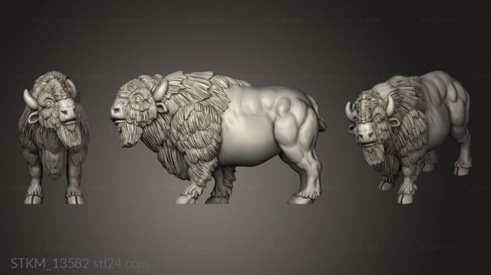 Figurines heroes, monsters and demons (american buffalos buffalo, STKM_13582) 3D models for cnc