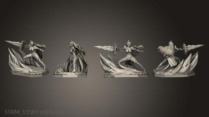 Статуэтки герои, монстры и демоны (Падшая Сесилия Эпическая Семерка Баррига, STKM_13583) 3D модель для ЧПУ станка