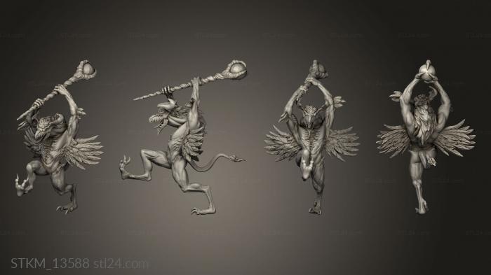 Статуэтки герои, монстры и демоны (Фэнтези Аврил хаос тзинч хоррор, STKM_13588) 3D модель для ЧПУ станка