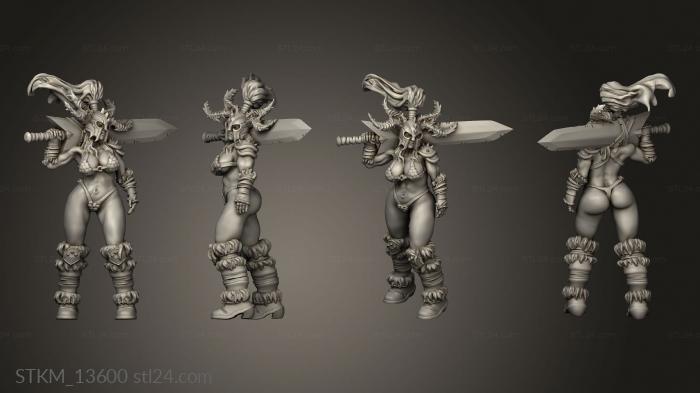 Figurines heroes, monsters and demons (Fantasy Barbarian pinup, STKM_13600) 3D models for cnc