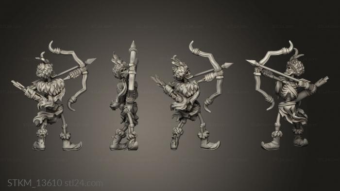 Статуэтки герои, монстры и демоны (Фантастический Скелет-лучник, STKM_13610) 3D модель для ЧПУ станка
