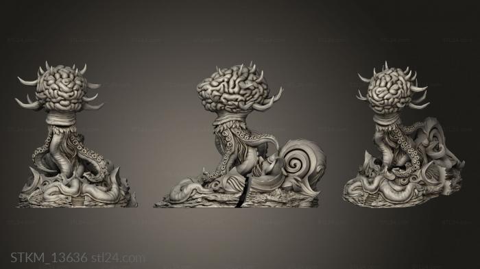 Figurines heroes, monsters and demons (Games Descent into Madness Elder Brain The, STKM_13636) 3D models for cnc