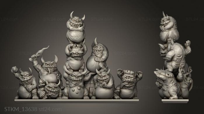 Figurines heroes, monsters and demons (Fat Imps Nurglings, STKM_13638) 3D models for cnc