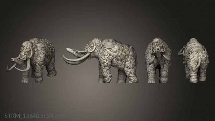 Figurines heroes, monsters and demons (Mammoth Rider, STKM_13640) 3D models for cnc