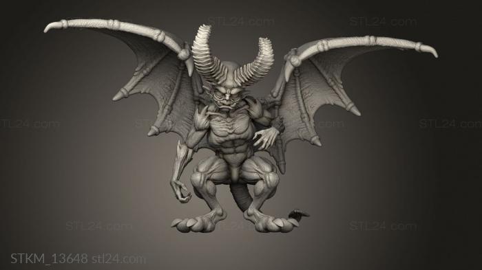 Figurines heroes, monsters and demons (horned devil kid One, STKM_13648) 3D models for cnc