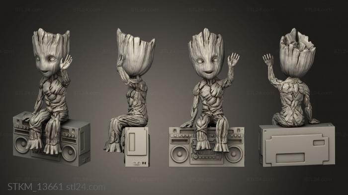 Figurines heroes, monsters and demons (Hello Groot Figurine statue, STKM_13661) 3D models for cnc