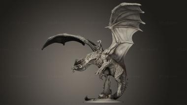 Figurines heroes, monsters and demons (Flying Dragon bighorns, STKM_13673) 3D models for cnc