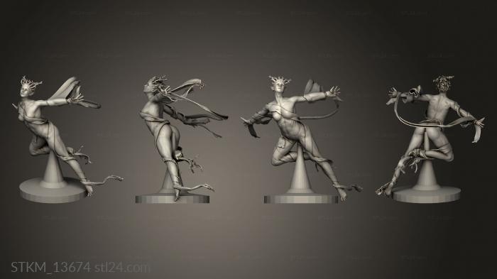 Статуэтки герои, монстры и демоны (Летающая Нимфа-дриада, STKM_13674) 3D модель для ЧПУ станка
