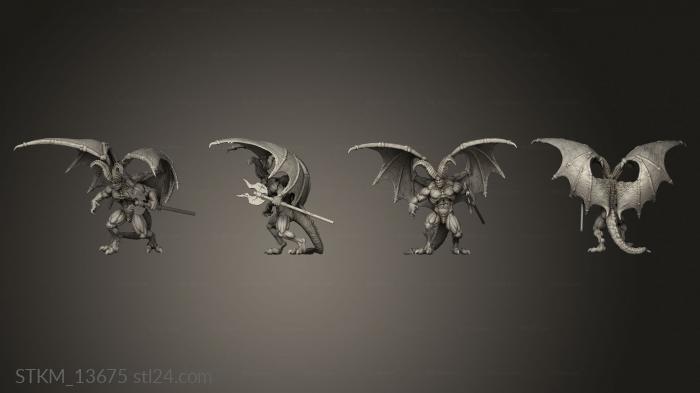 Статуэтки герои, монстры и демоны (Рогатый дьявол мужского пола, STKM_13675) 3D модель для ЧПУ станка