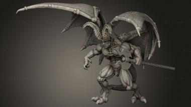 Figurines heroes, monsters and demons (horned devil male, STKM_13675) 3D models for cnc