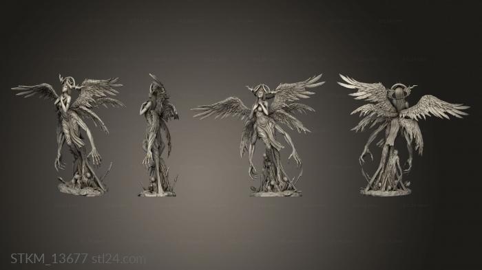 Figurines heroes, monsters and demons (Zhazel back Cloth, STKM_13677) 3D models for cnc