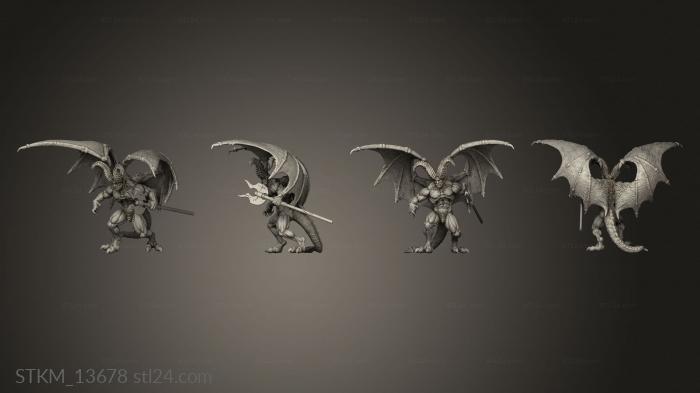 Figurines heroes, monsters and demons (horned devil male One, STKM_13678) 3D models for cnc