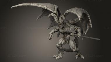 Figurines heroes, monsters and demons (horned devil male One, STKM_13678) 3D models for cnc