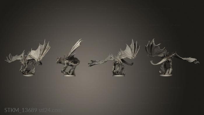 Статуэтки герои, монстры и демоны (Инферно-Дракон, STKM_13689) 3D модель для ЧПУ станка