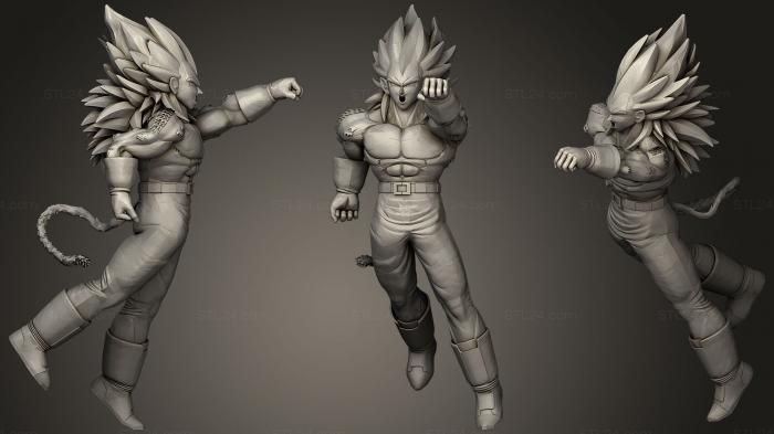 Figurines heroes, monsters and demons (Vegeta Ss4  Dragon Ball Gt  Pose #2, STKM_1369) 3D models for cnc