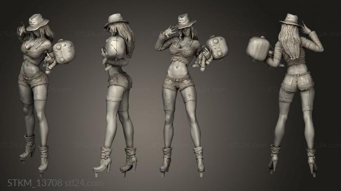 Figurines heroes, monsters and demons (Freddy Krueger female ver neck, STKM_13708) 3D models for cnc